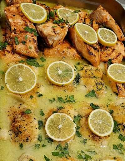 Fish with lemon sauce